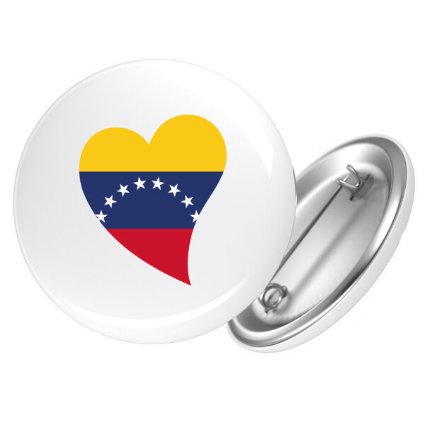 Button Venezuela Flagge Herz Anstecker