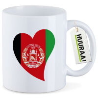 Kaffeetasse Afghanistan Flagge Herz 330ml