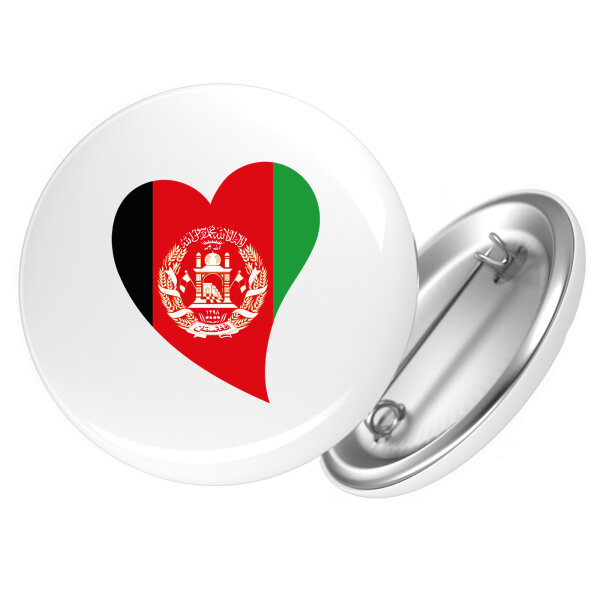 Button Afghanistan Flagge Herz Anstecker