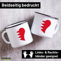 Emaille Tasse Bahrain Flagge Herz 300ml Vintage Emaille...