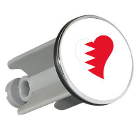Waschbeckenstöpsel Bahrain Flagge Herz 4cm...
