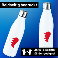Edelstahl-Trinkflasche Bahrain Flagge Herz 500ml...