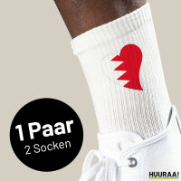 Socken Bahrain Flagge Herz Größe 37/46 White...