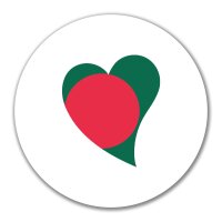 Aufkleber Bangladesch Flagge Herz 10cm rund