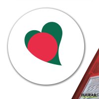 Aufkleber Bangladesch Flagge Herz 10cm rund