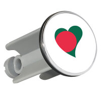Waschbeckenstöpsel Bangladesch Flagge Herz 4cm...