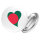 Button Bangladesch Flagge Herz Anstecker