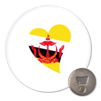 Magnet Brunei Flagge Herz 59mm Kühlschrankmagnet...