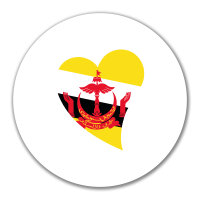 Aufkleber Brunei Flagge Herz 10cm Sticker