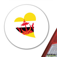 Aufkleber Brunei Flagge Herz 10cm Sticker
