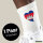 Socken Kambodscha Flagge Herz Größe 37/46 White Motiv Tennissocken