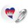 Button Kambodscha Flagge Herz
