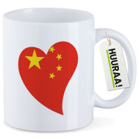 Kaffeetasse China Flagge Herz 330ml