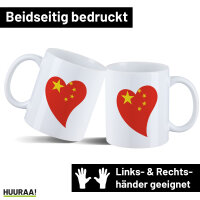 Kaffeetasse China Flagge Herz 330ml
