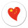 Aufkleber China Flagge Herz 10cm Sticker