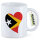 Kaffeetasse Osttimor Flagge Herz 330ml