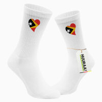 Socken Osttimor Flagge Herz Größe 37/46 White...