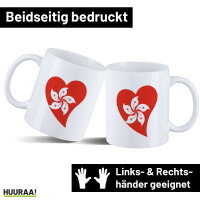 Kaffeetasse Hongkong Flagge Herz 330ml