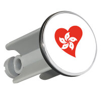 Waschbeckenstöpsel Hongkong Flagge Herz 4cm...