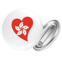 Button Hongkong Flagge Herz Anstecker