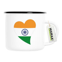 Emaille Tasse Indien Flagge Herz 300ml Vintage Emaille...