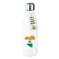 Edelstahl-Trinkflasche Indien Flagge Herz 500ml Wasserflasche
