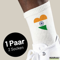 Socken Indien Flagge Herz Gr&ouml;&szlig;e 37/46...