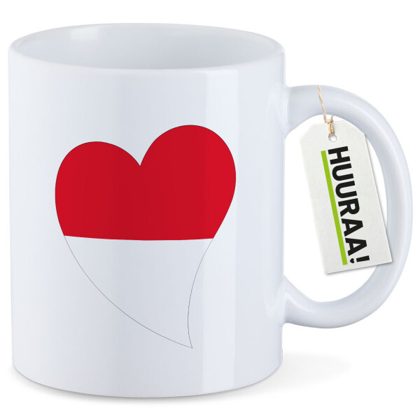 Kaffeetasse Indonesien Flagge Herz 330ml