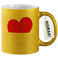 Glitzertasse Indonesien Flagge Herz 330ml