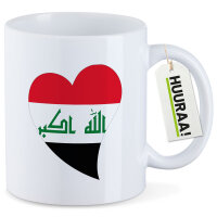 Kaffeetasse Irak Flagge Herz 330ml