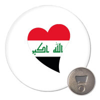 Magnet Irak Flagge Herz 59mm Kühlschrankmagnet...