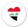 Aufkleber Irak Flagge Herz 10cm rund