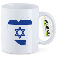 Kaffeetasse Israel Flagge Herz 330ml