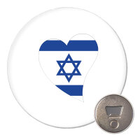 Magnet Israel Flagge Herz 59mm Kühlschrankmagnet...