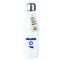 Edelstahl-Trinkflasche Israel Flagge Herz 500ml Wasserflasche