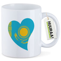 Kaffeetasse Kasachstan Flagge Herz 330ml