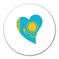 Aufkleber Kasachstan Flagge Herz 10cm Sticker