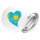 Button Kasachstan Flagge Herz Anstecker