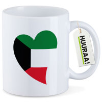Kaffeetasse Kuwait Flagge Herz 330ml