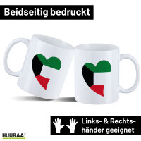 Kaffeetasse Kuwait Flagge Herz 330ml