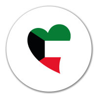 Aufkleber Kuwait Flagge Herz 10cm Sticker