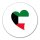 Aufkleber Kuwait Flagge Herz 10cm rund
