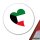 Aufkleber Kuwait Flagge Herz 10cm rund