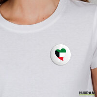 Button Kuwait Flagge Herz Anstecker