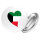 Button Kuwait Flagge Herz Anstecker