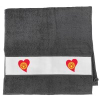 Handtuch Kirgisistan Flagge Herz 50x100cm