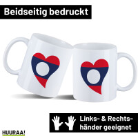 Kaffeetasse Laos Flagge Herz 330ml