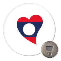 Magnet Laos Flagge Herz 59mm Kühlschrankmagnet...
