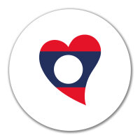 Aufkleber Laos Flagge Herz 10cm Sticker