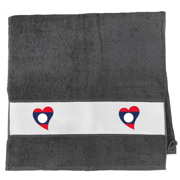 Handtuch Laos Flagge Herz 50x100cm